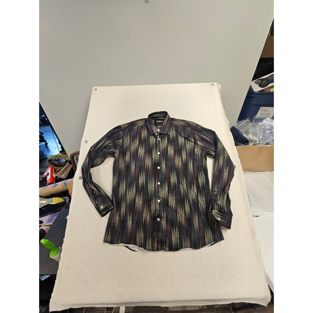 Maceoo Fibonacci Jumpin Green Italian Digital Fabric Button Down Shirt XL 5
